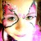 face painting pink butterfly